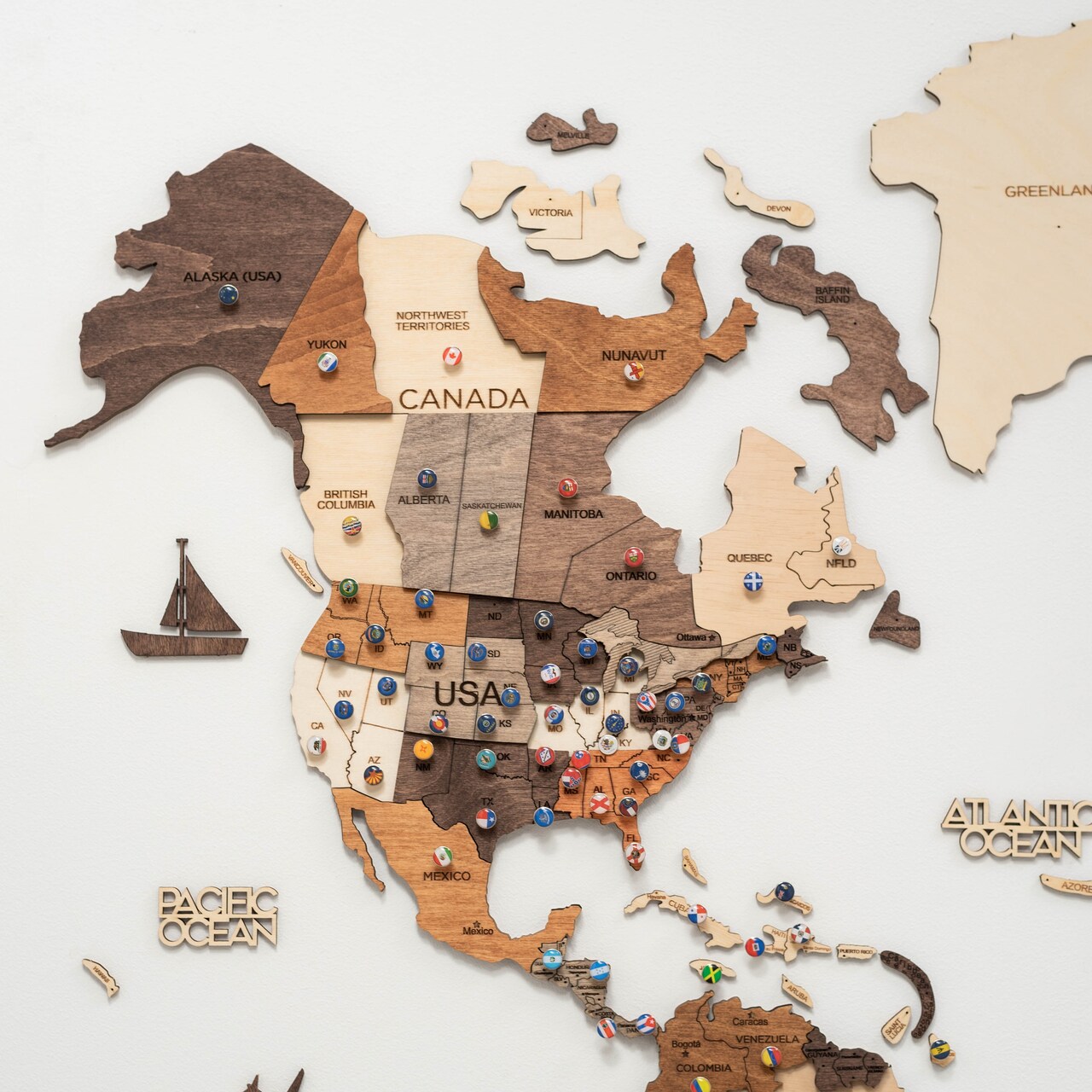 Modern Home Decor, 3D World Map, Living Room Decor, Wood Wall Art by Enjoy The Wood